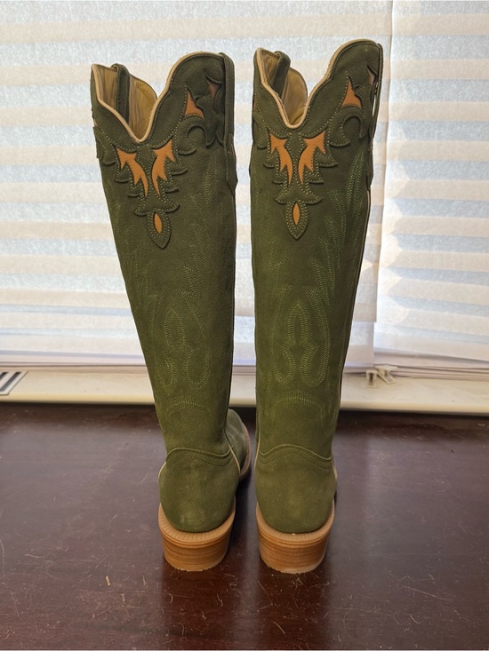 R. Watson Shoes - R.Watson Ladies 17" Knee High Forrest Green Roughout Boots